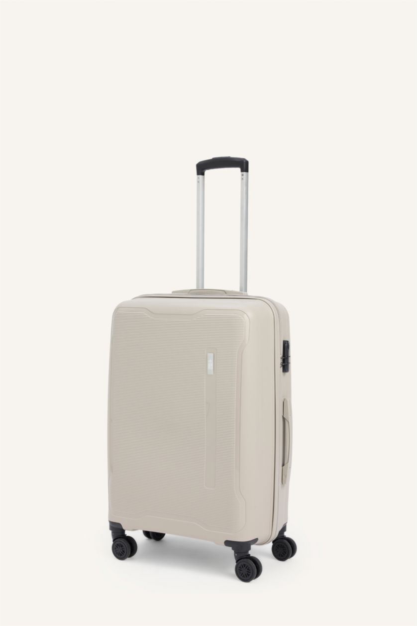 Kadın Bej Unisex Sert Kapaklı Büyük Boy	 Valiz