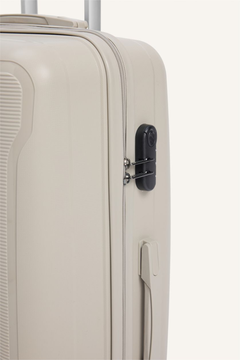 Kadın Bej Unisex Sert Kapaklı Büyük Boy	 Valiz