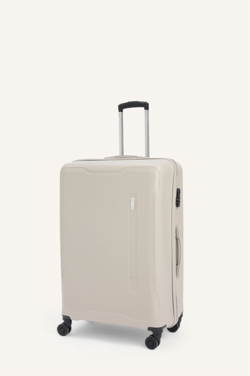 Kadın Bej Unisex Sert Kapaklı Büyük Boy	 Valiz