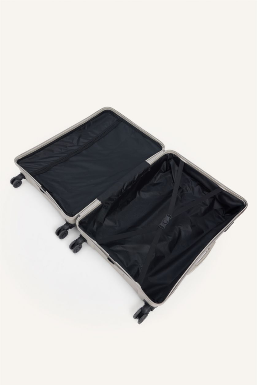 Kadın Bej Unisex Sert Kapaklı Büyük Boy	 Valiz