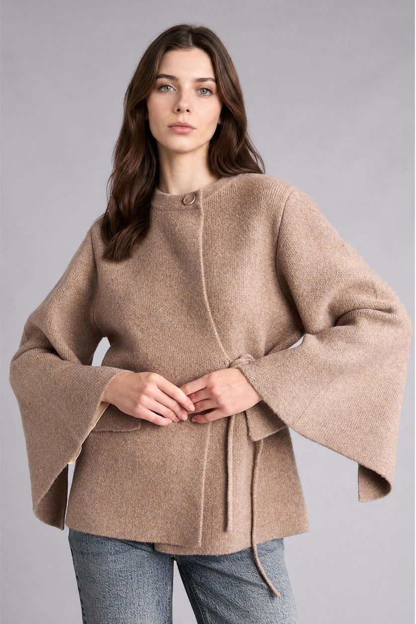 WOMAN Beige Relax Fit Knitwear Cardigan