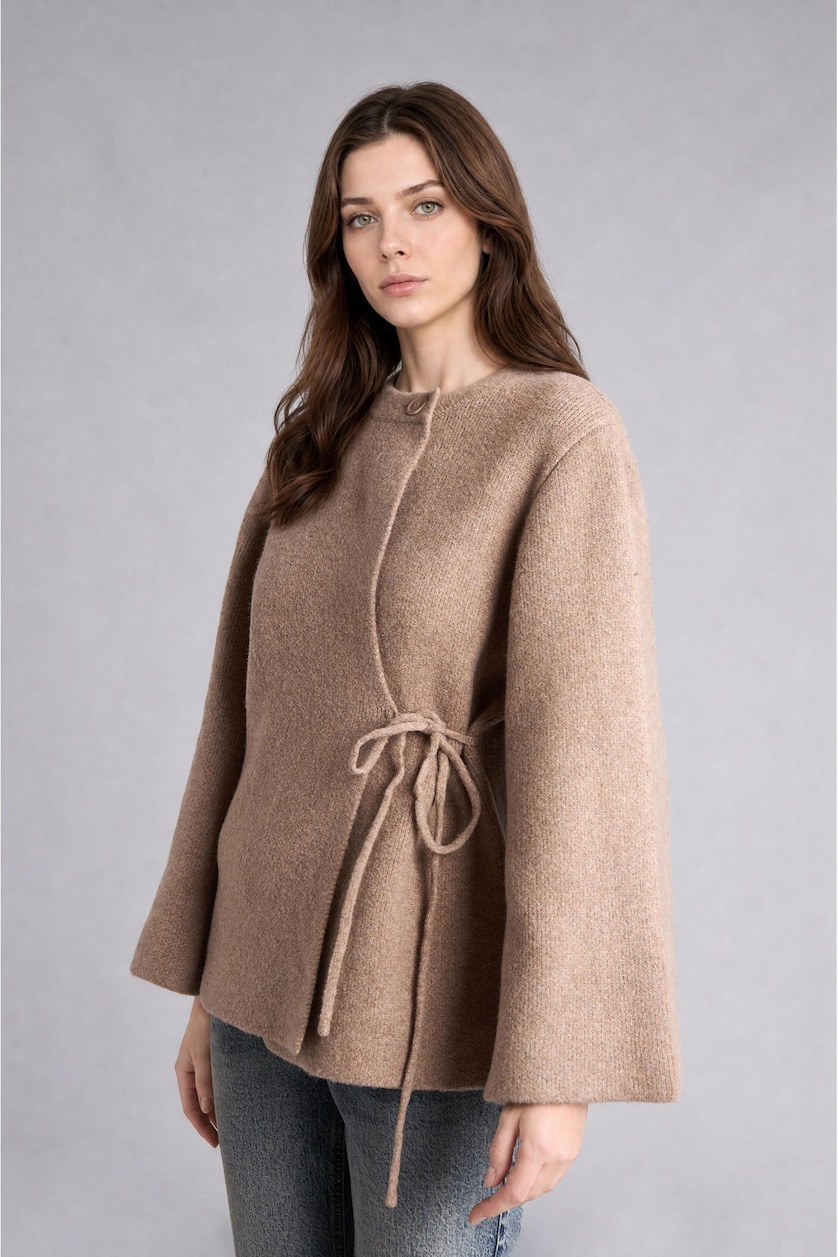 WOMAN Beige Relax Fit Knitwear Cardigan