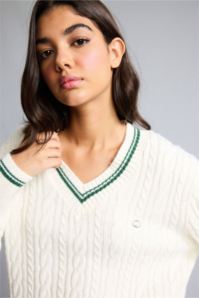 WOMAN Ecru Regular Fit Knitwear Pullover