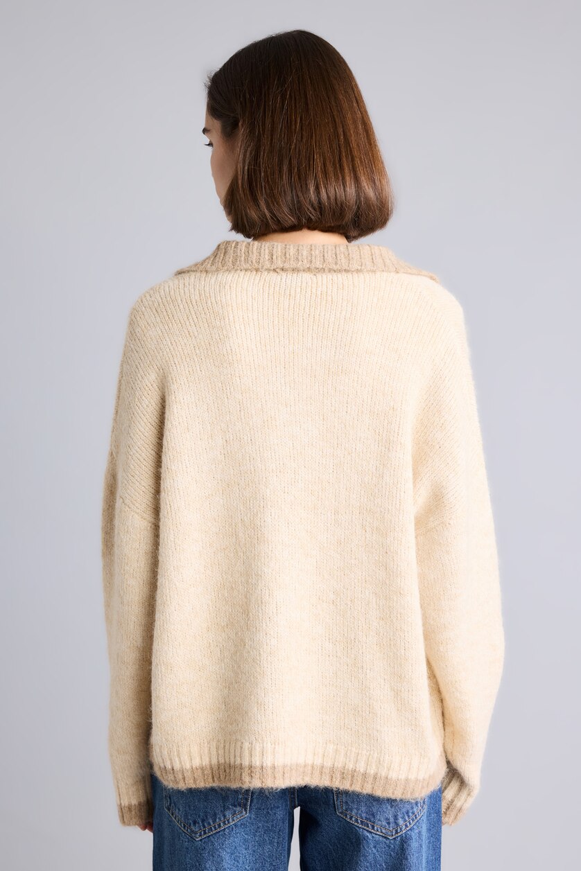 Women Beige Oversize Fit Pullover