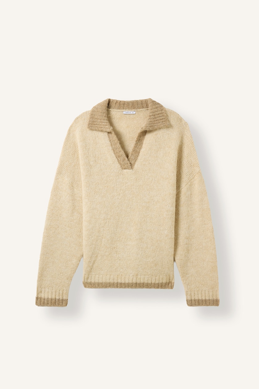 Women Beige Oversize Fit Pullover