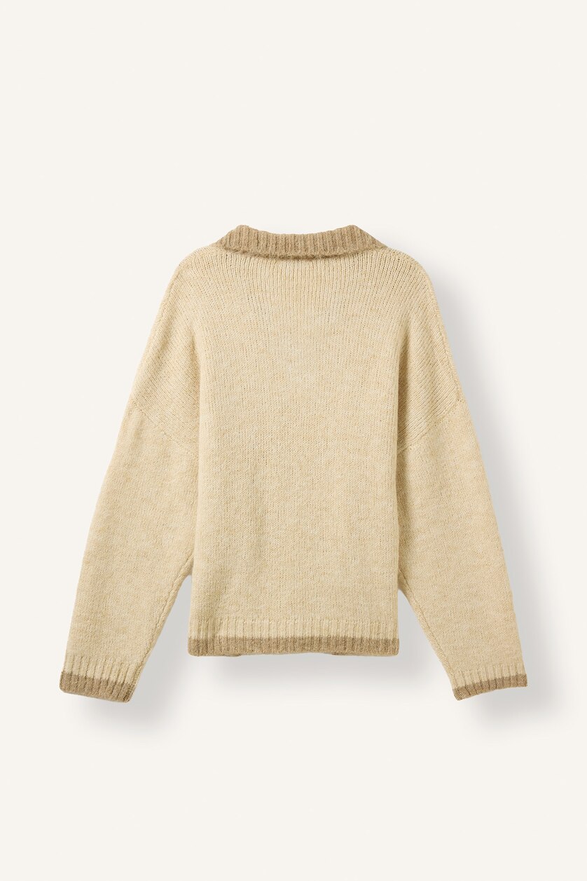 Women Beige Oversize Fit Pullover