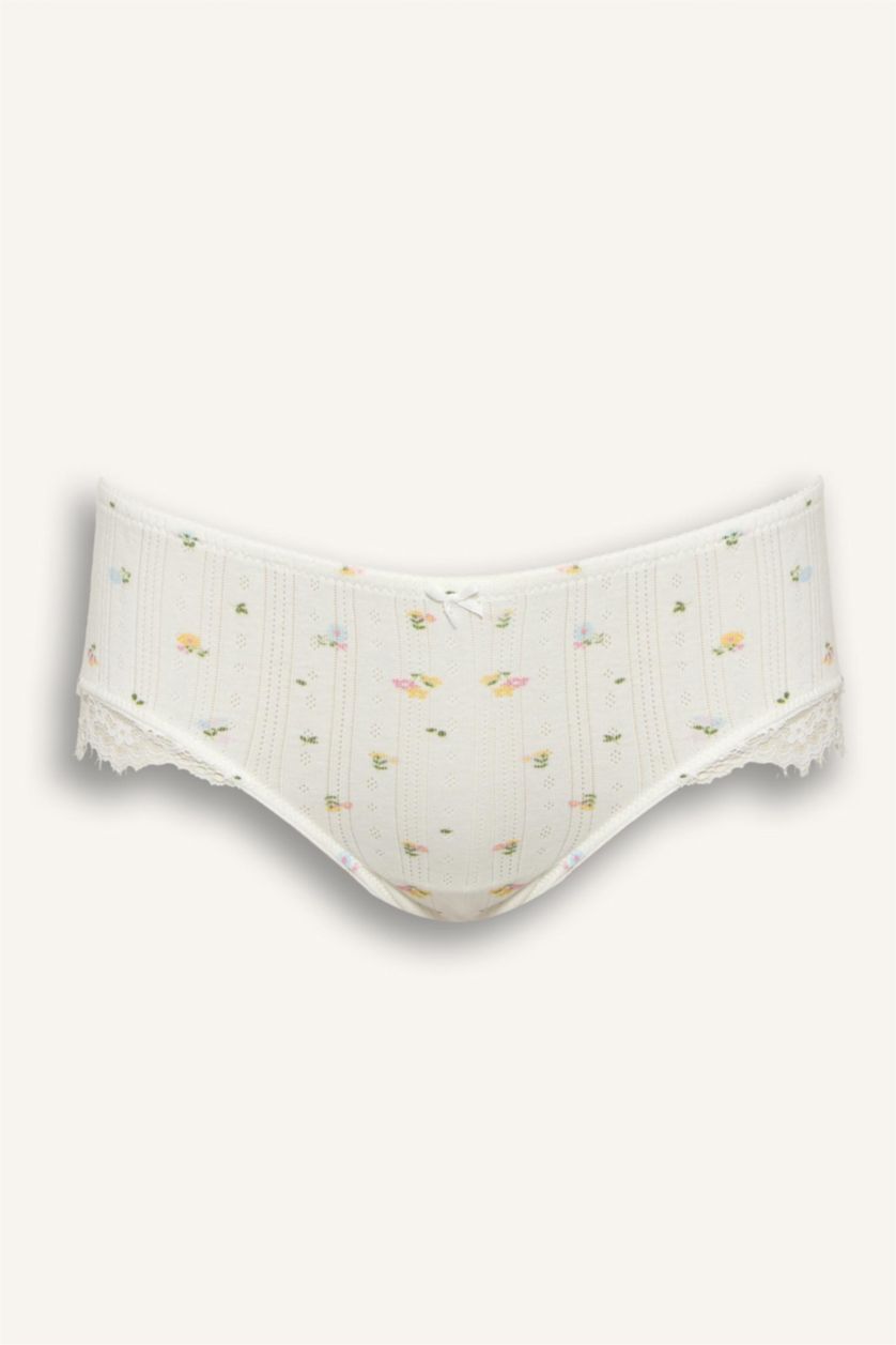 FEMME Blanc Culotte hipster avec détails en dentelle
