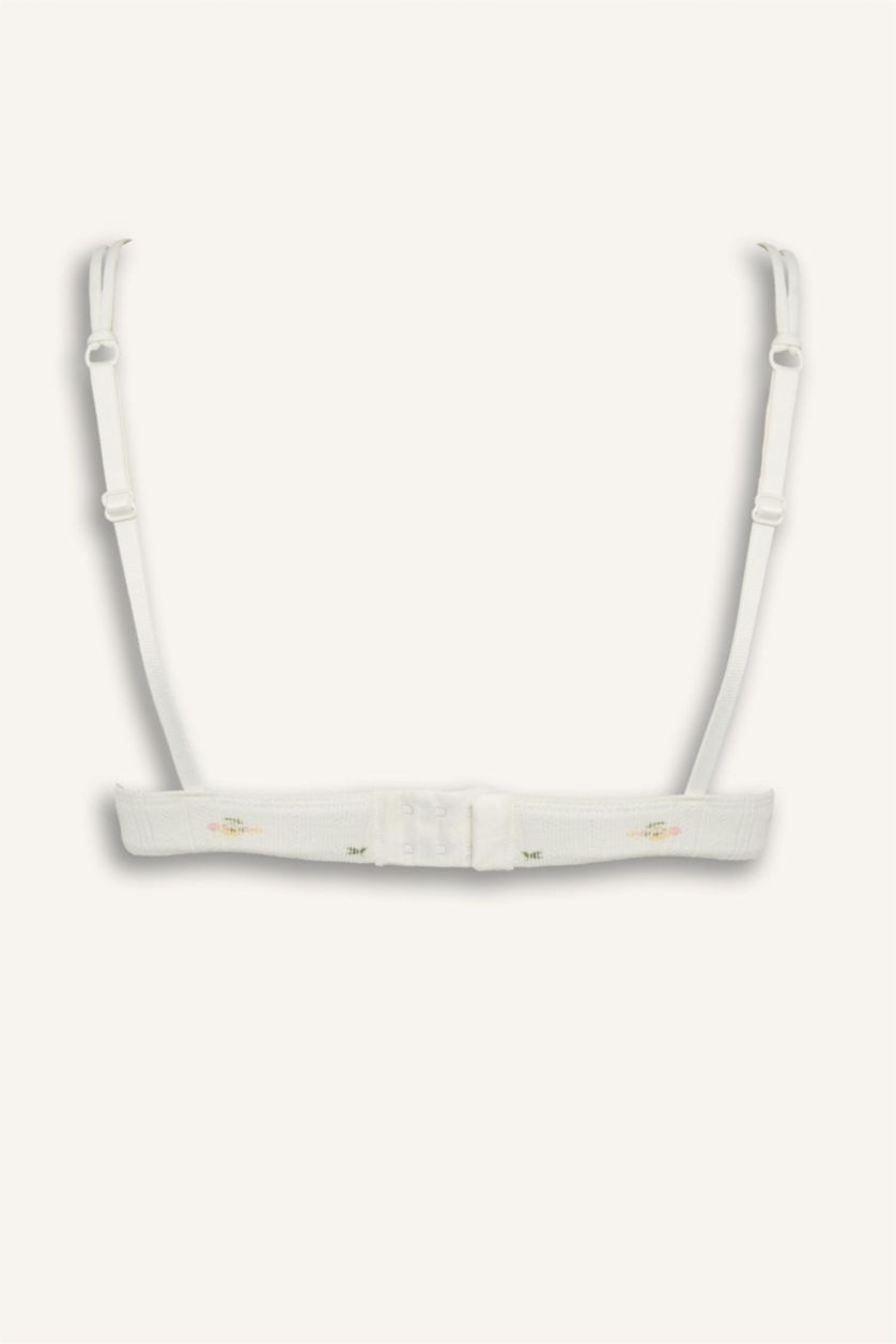 Kadın Kırık Beyaz Dantel Detaylı Çıkarılabilir Pedli Balensiz Bralet