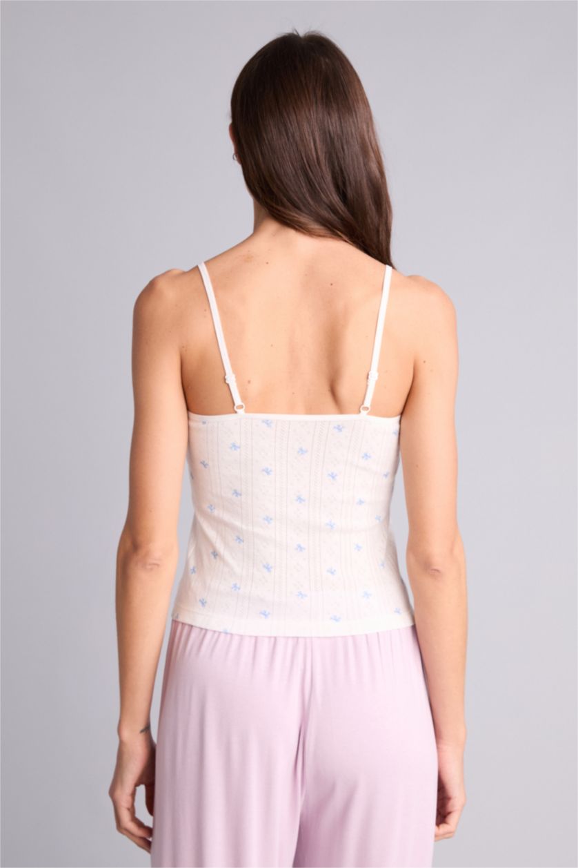 Kadın Kırık Beyaz Çiçekli Atlet