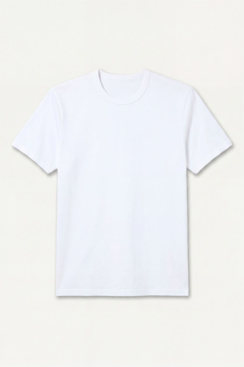 Ерлер ақ Regular Fit қысқа жеңді футболка