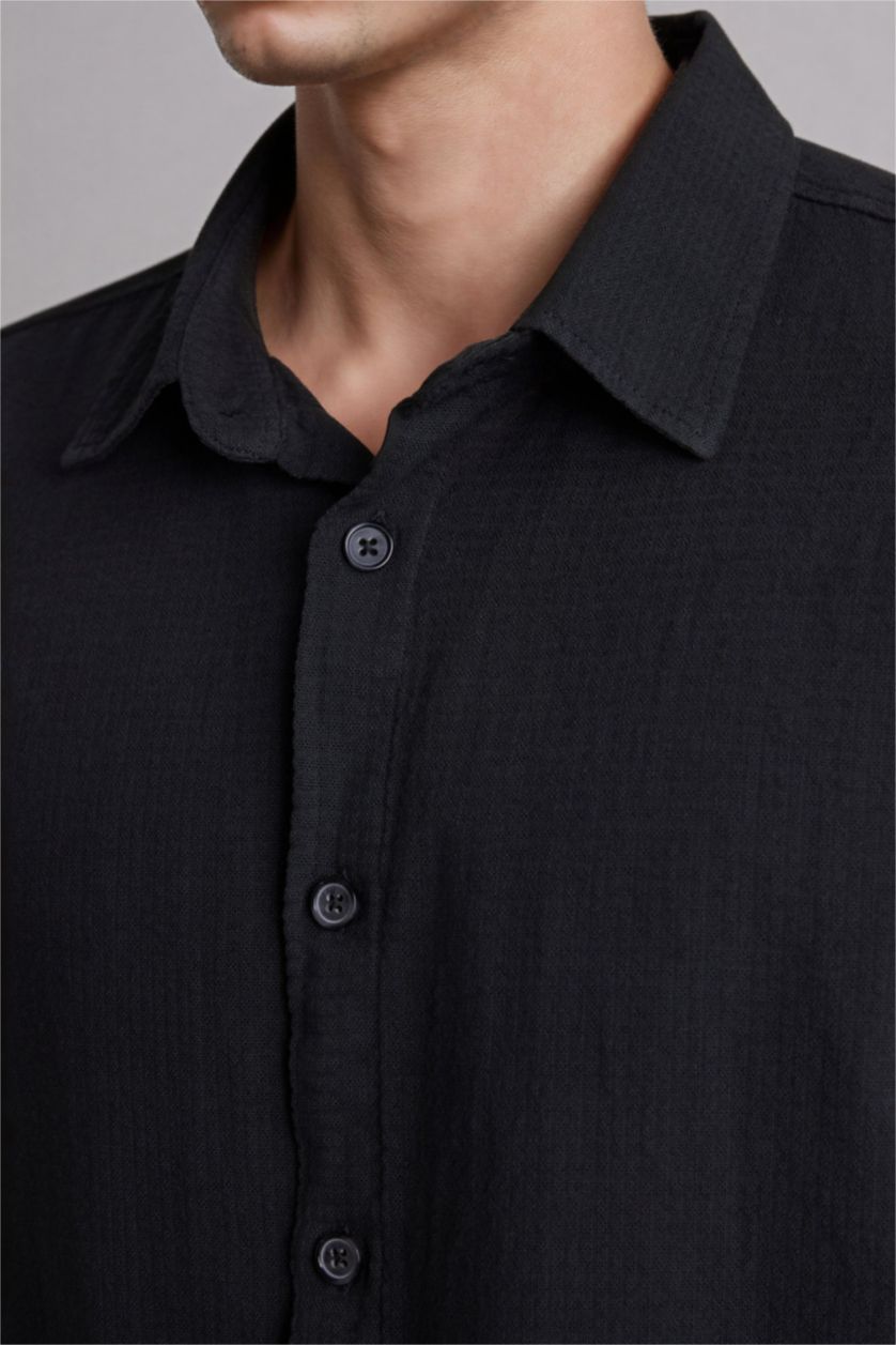 رجال أنثرا قميص قطن 100% ردن طويل