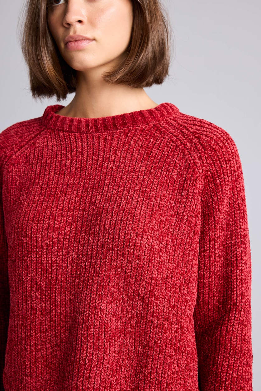 WOMAN Red Regular Fit Crew Neck Knitted Pullover