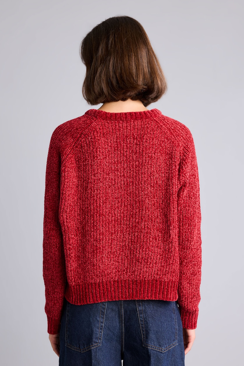 WOMAN Red Regular Fit Crew Neck Knitted Pullover