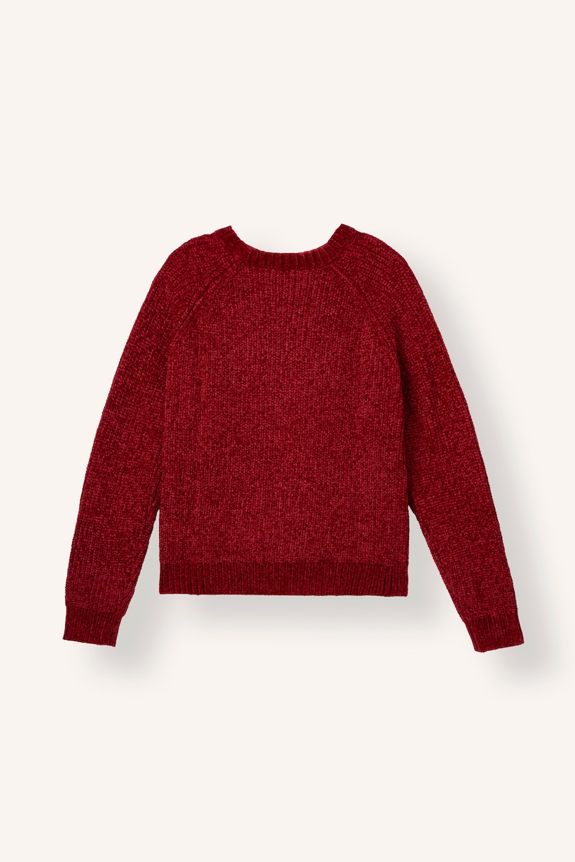 WOMAN Red Regular Fit Crew Neck Knitted Pullover