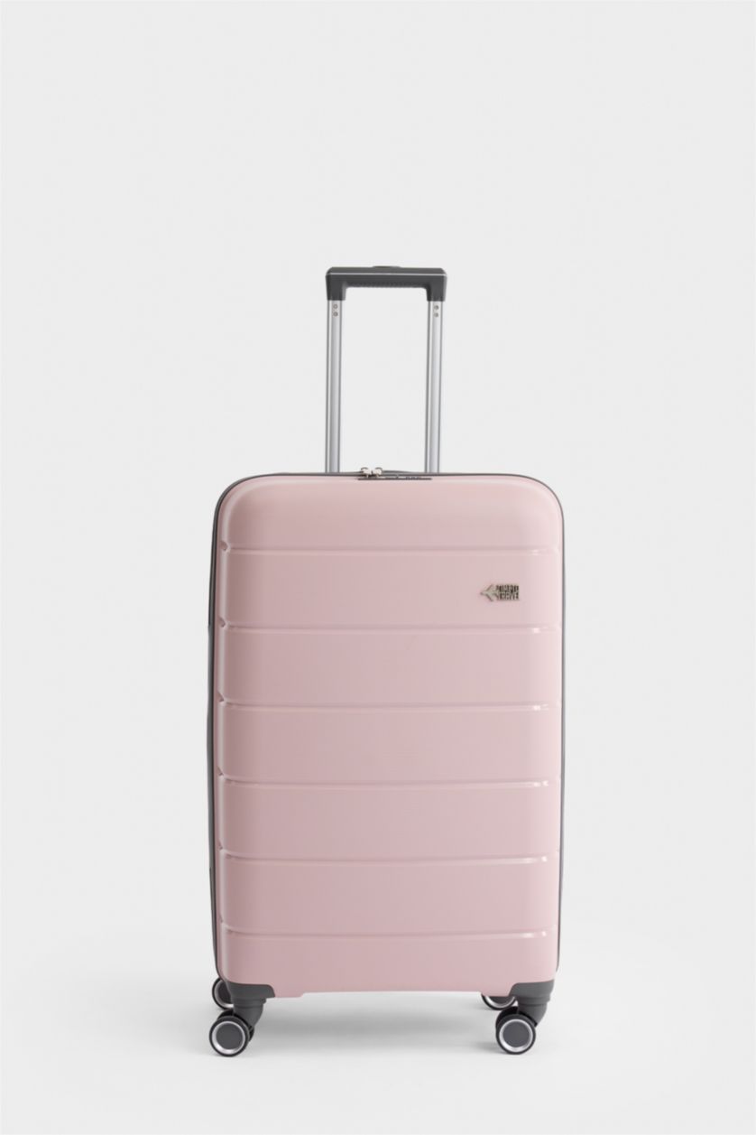 Kadın Pembe Buyuk Unisex Sert Kapaklı Valiz