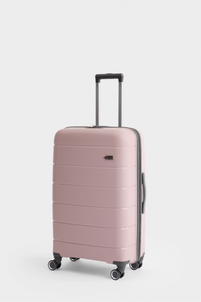 Kadın Pembe Buyuk Unisex Sert Kapaklı Valiz