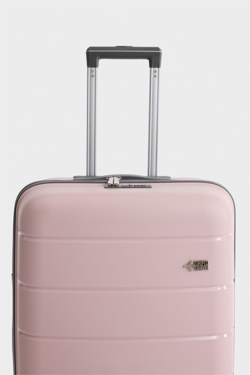 Kadın Pembe Buyuk Unisex Sert Kapaklı Valiz