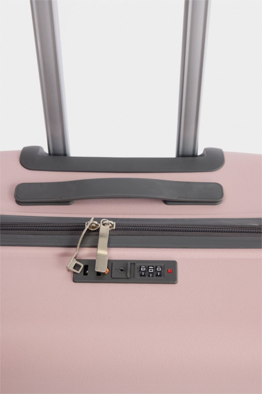 Kadın Pembe Buyuk Unisex Sert Kapaklı Valiz