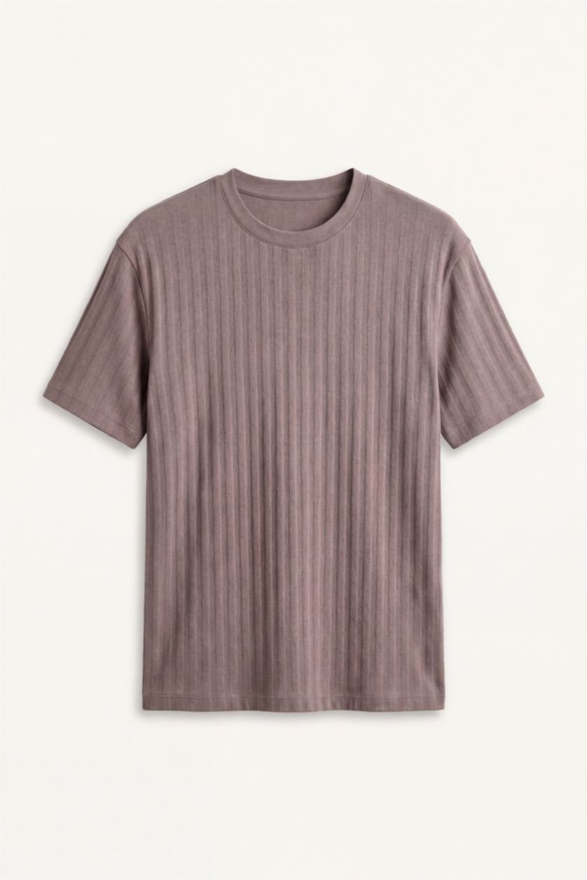 Men Light Brown Regular Fit Short Sleeve T-Shirt