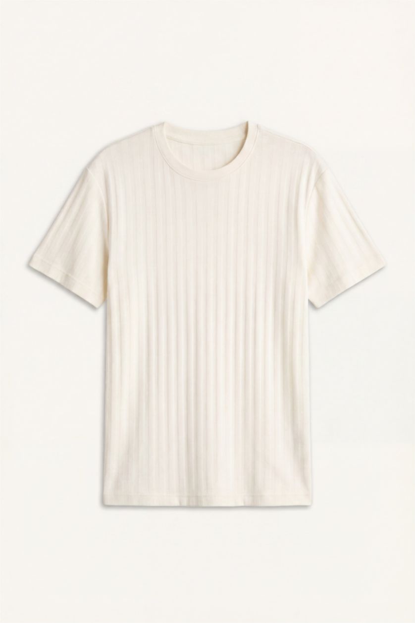 MAN Ecru Regular Fit Short Sleeve T-Shirt