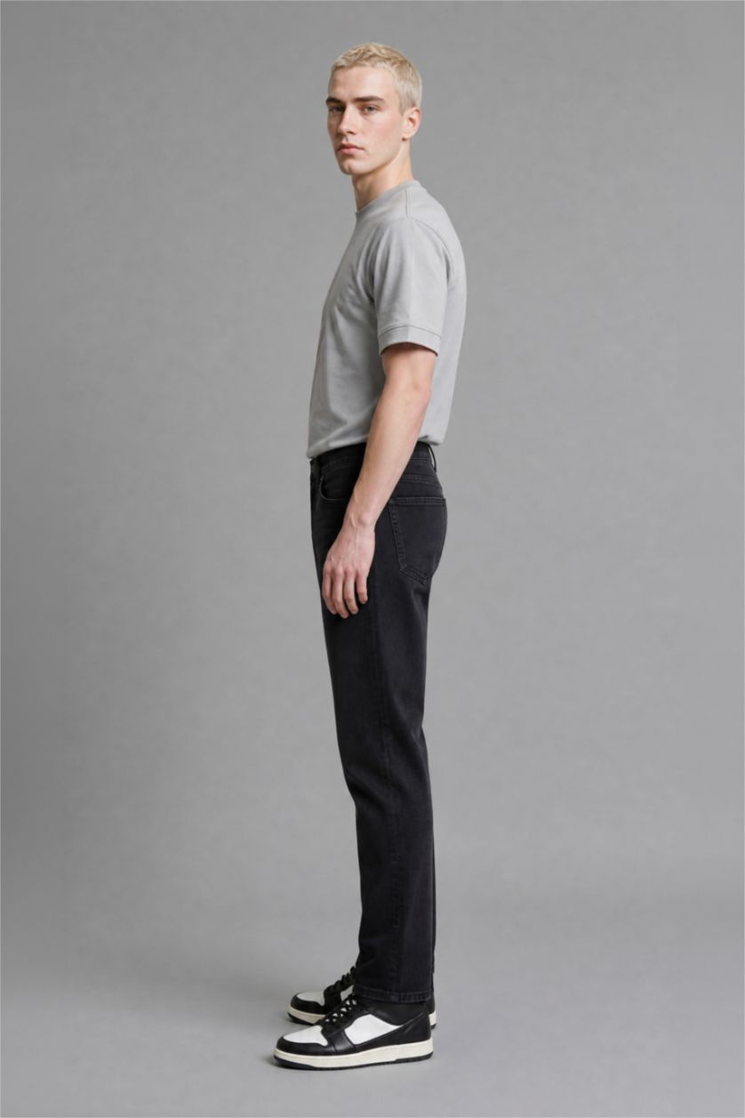 رجال أسود Sergio Regular Fit Regular Hem Jeans