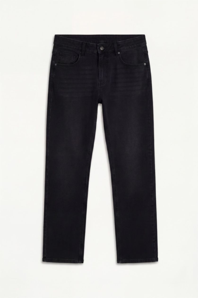 رجال أسود Sergio Regular Fit Regular Hem Jeans
