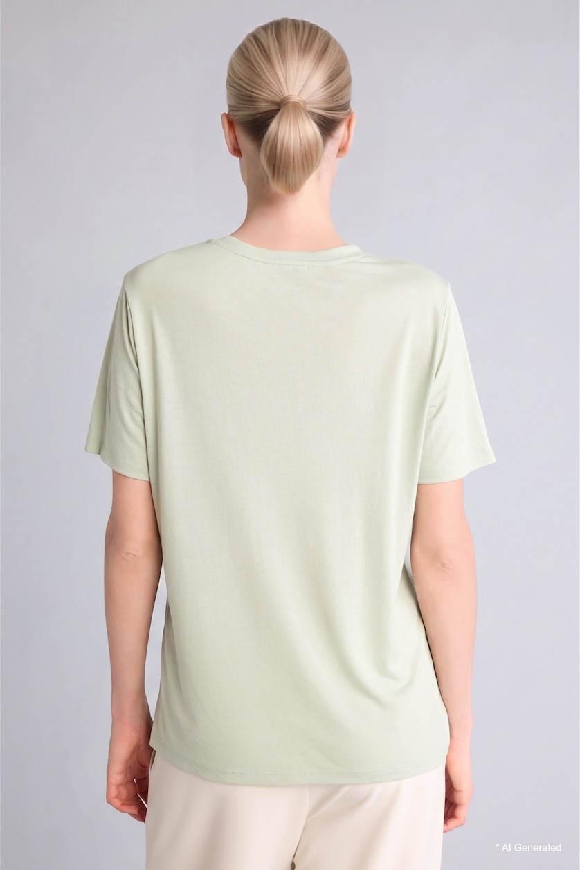 Woman Mint Regular Fit Short Sleeve T-Shirt