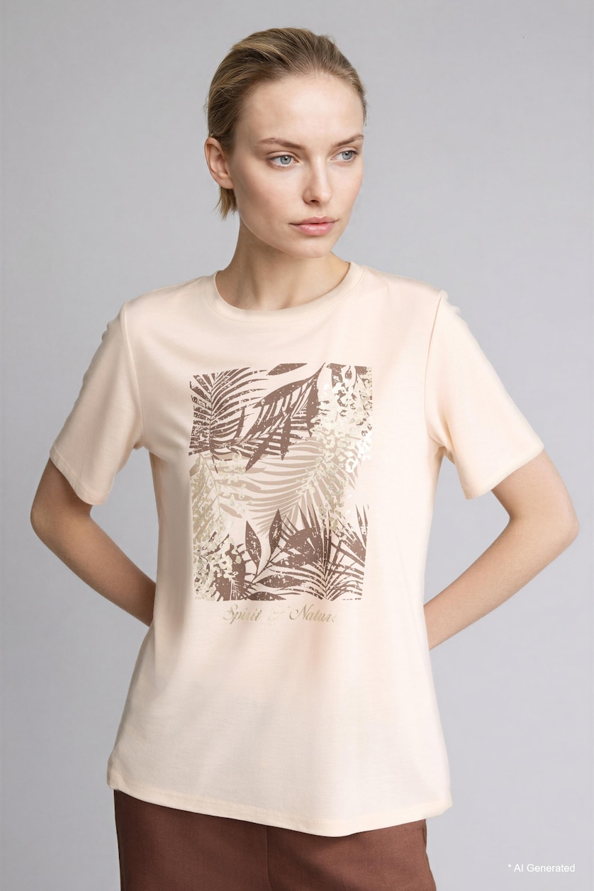 Woman Light Stone Regular Fit Short Sleeve T-Shirt