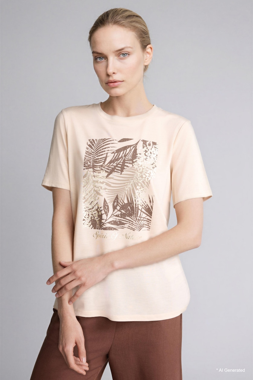 Woman Light Stone Regular Fit Short Sleeve T-Shirt