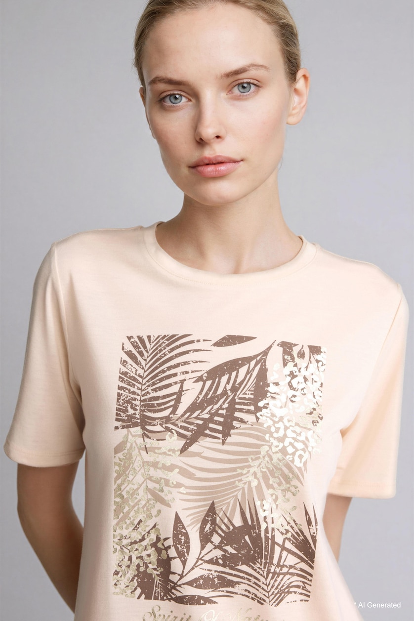 Woman Light Stone Regular Fit Short Sleeve T-Shirt