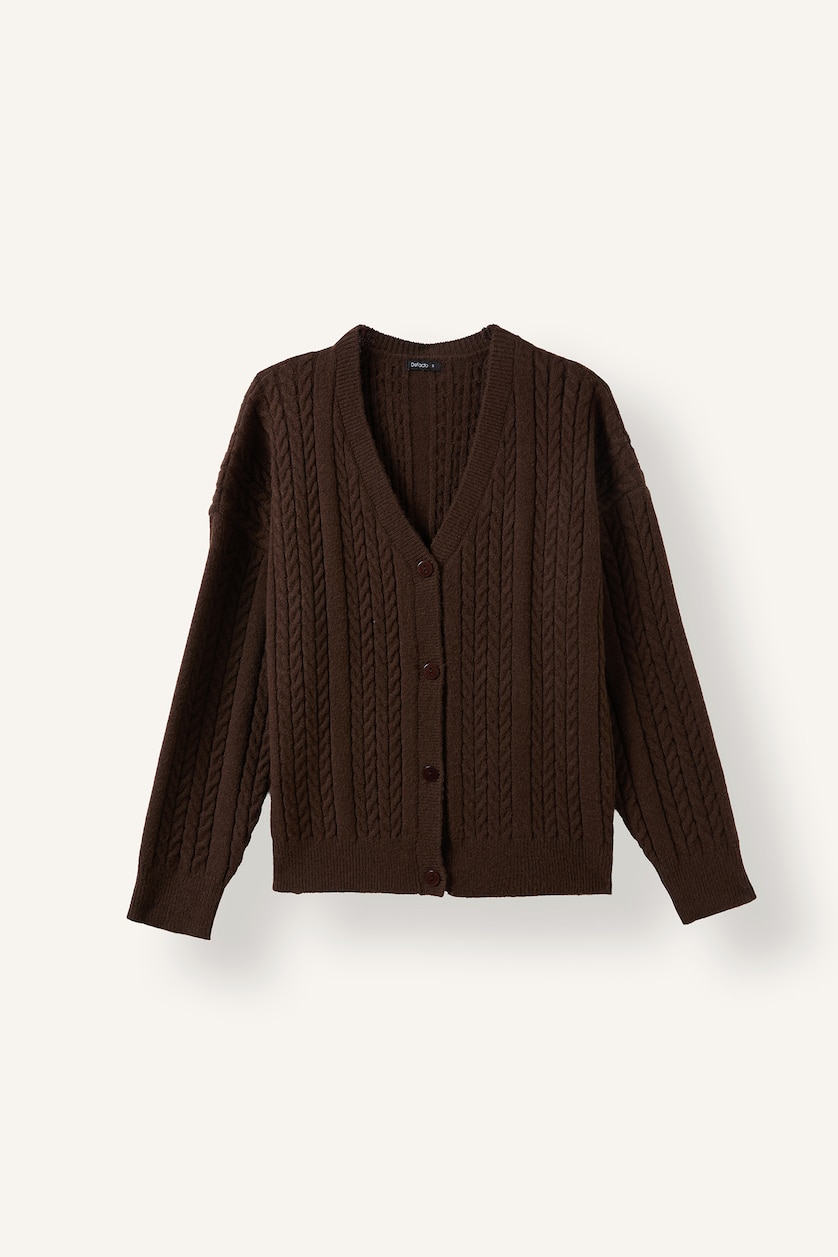 Женщины Коричневый Кардиган Regular Fit
