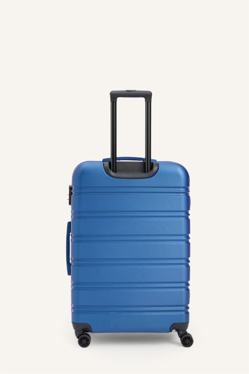 Kadın Mavi Büyük Unisex Sert Kapaklı Büyük Boy Valiz