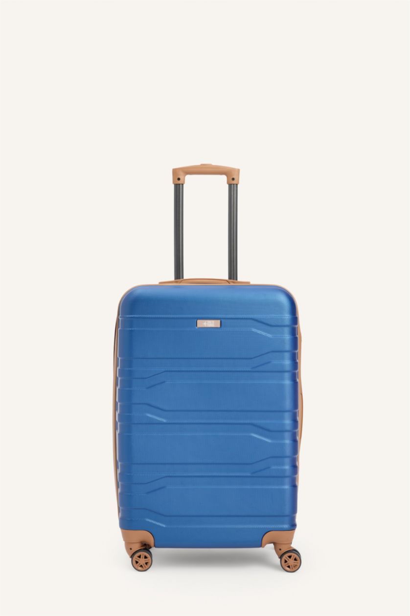 Kadın Mavi Orta Unisex Sert Kapaklı Büyük Boy Valiz