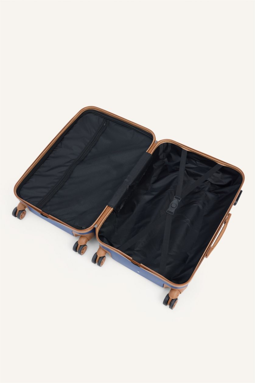 Kadın Mavi Orta Unisex Sert Kapaklı Büyük Boy Valiz