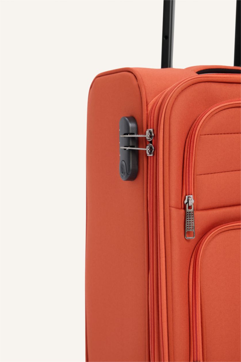 Kadın Turuncu Küçük Unisex Sert Kapaklı Büyük Boy Valiz