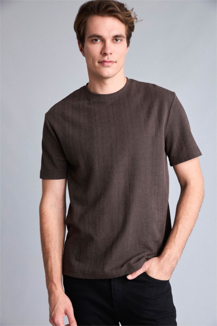 Men Brown Regular Fit Short Sleeve T-Shirt