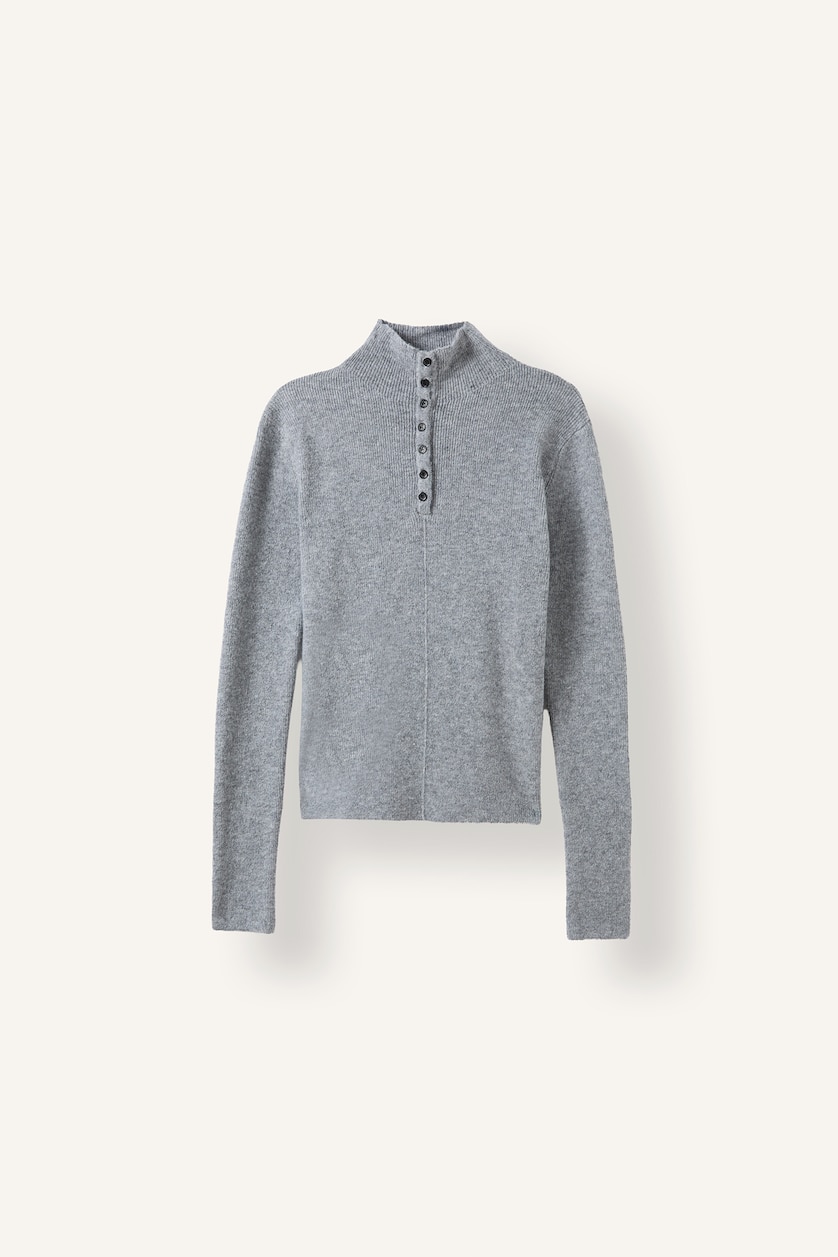 Әйелдерге Сұр Меланж Fitted жемпір