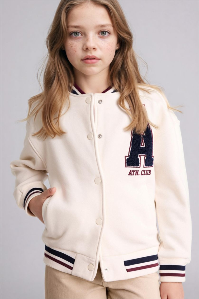 Girls & Teens White Cardigan Slogan