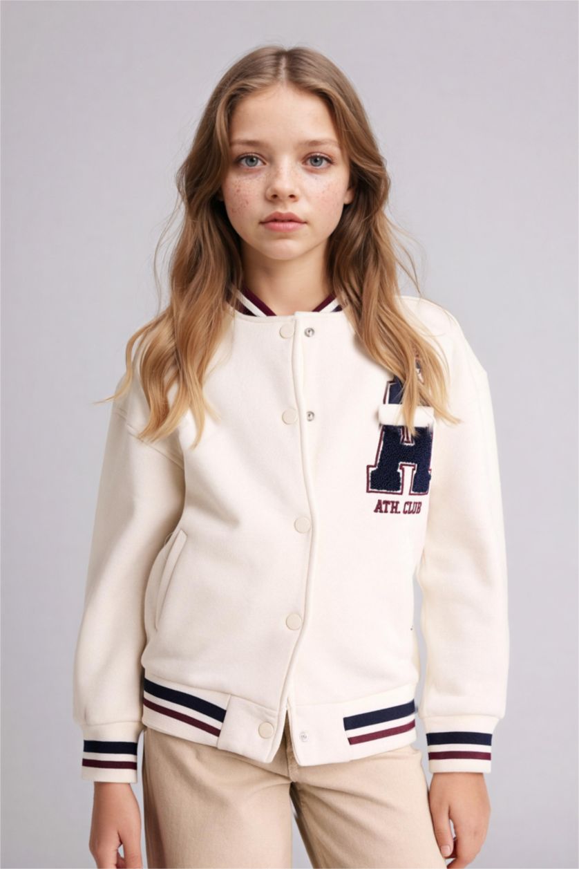 Girls & Teens White Cardigan Slogan