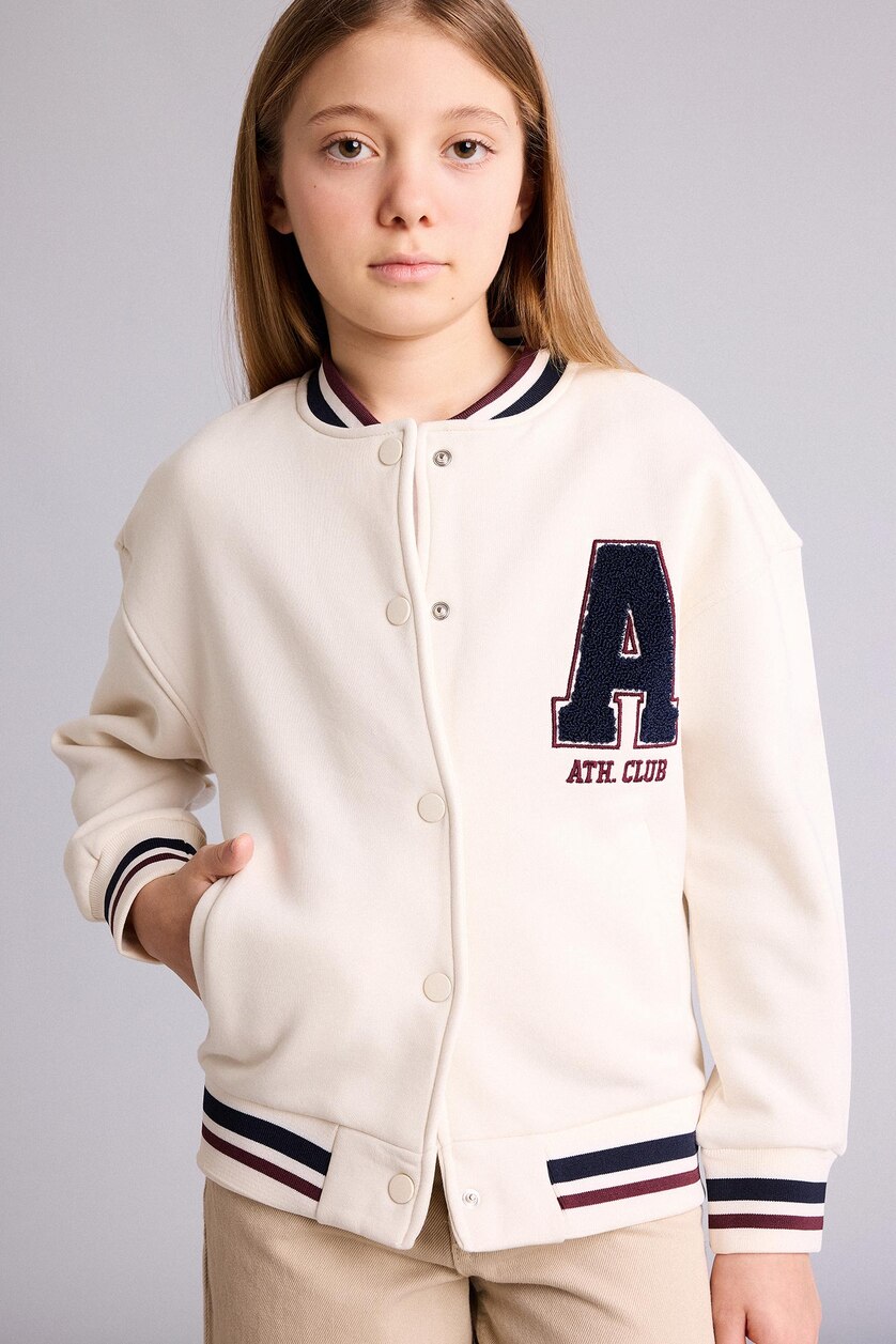 Young Girls - Teen Girls White Girl Printed Cardigan
