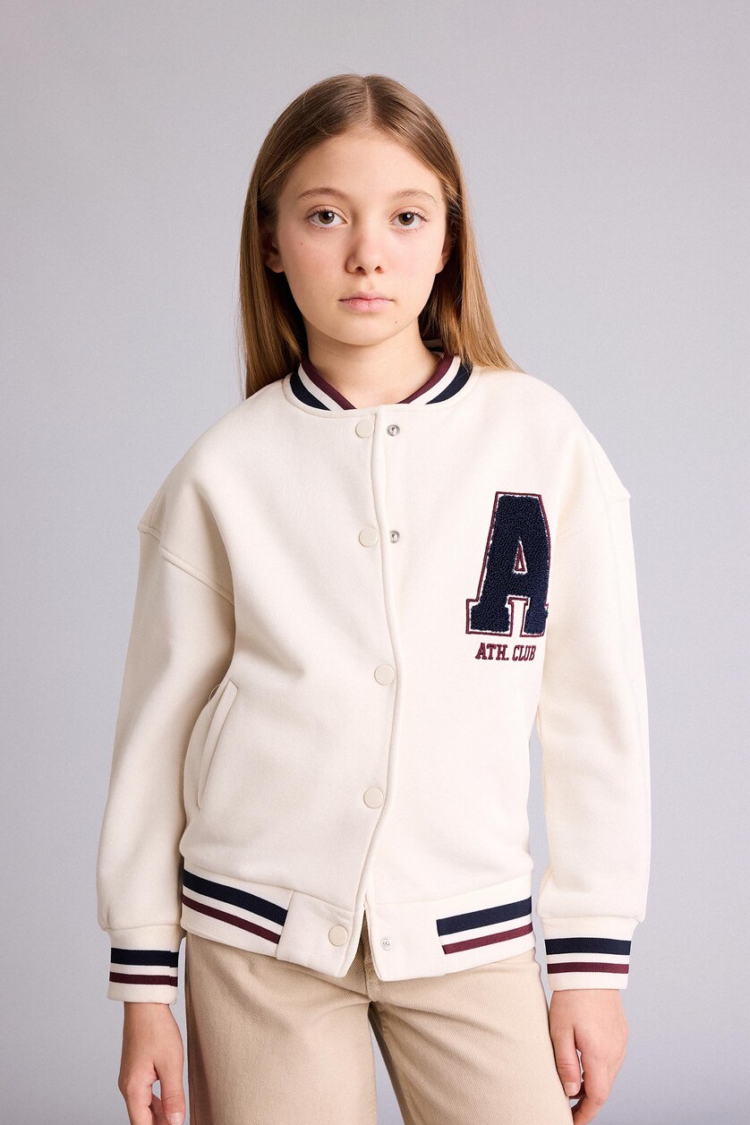 Young Girls - Teen Girls White Girl Printed Cardigan