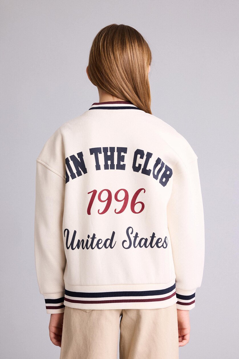 Young Girls - Teen Girls White Girl Printed Cardigan
