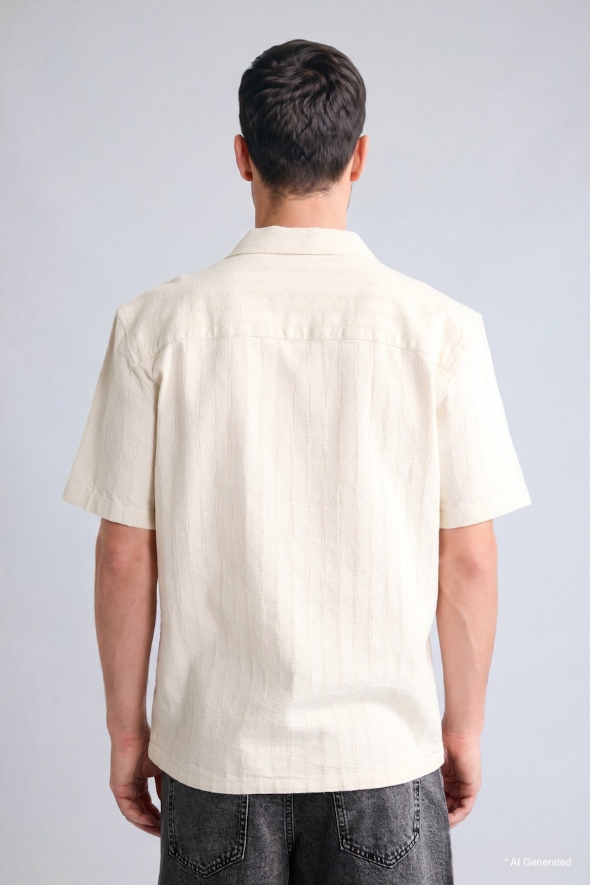 MAN Stone Regular Fit Polo Collar Cotton Shirt
