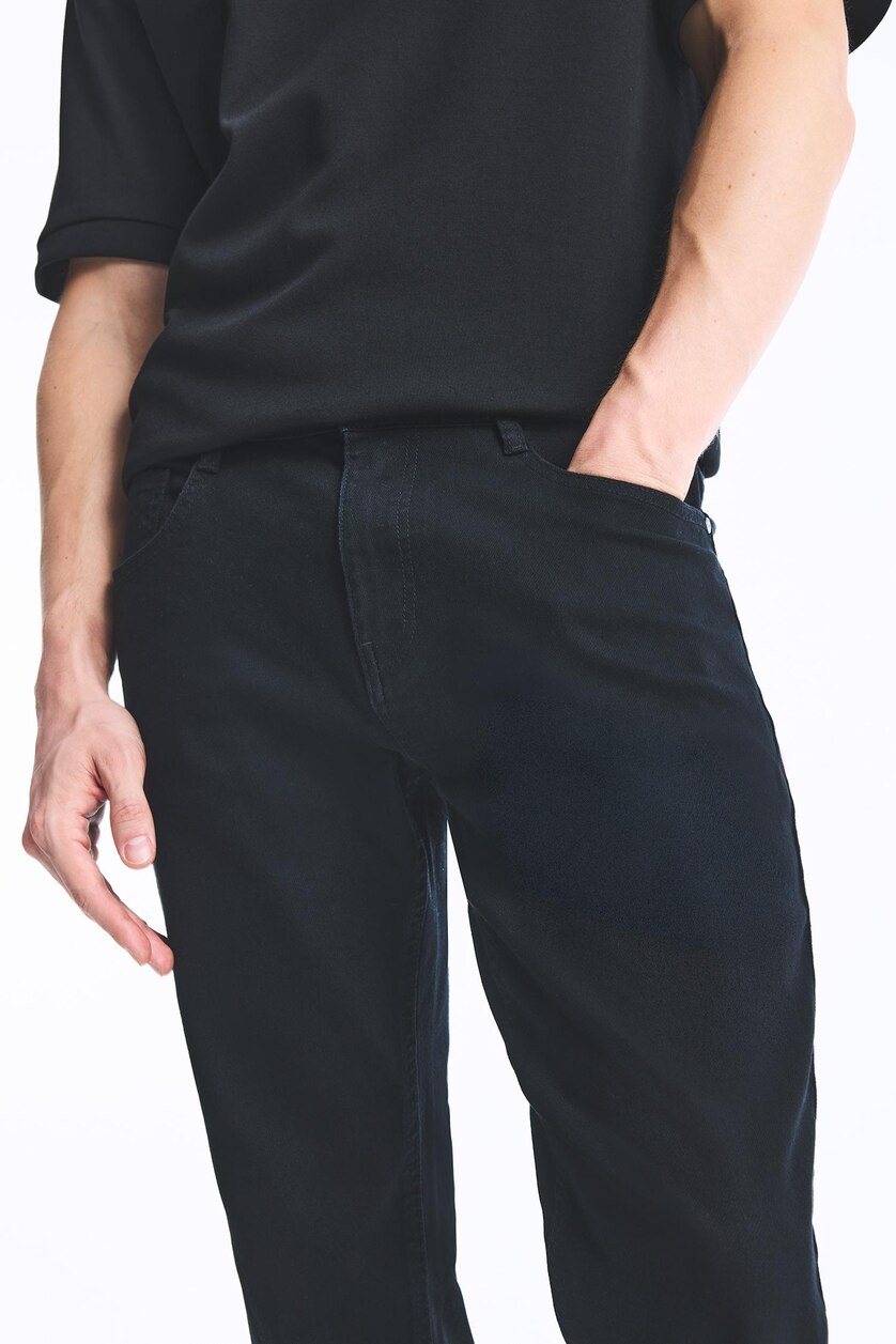 Erkek Siyah Sergio Regular Fıt Normal Bel Jean Pantolon