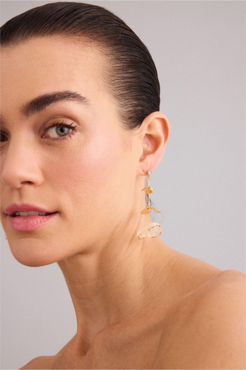 Kadın Karma Kadın Çiçek Desenli Küpe