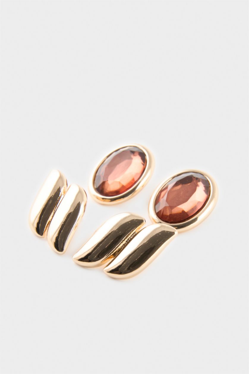 Kadın Açık Kahve Kadın 2'li Küpe