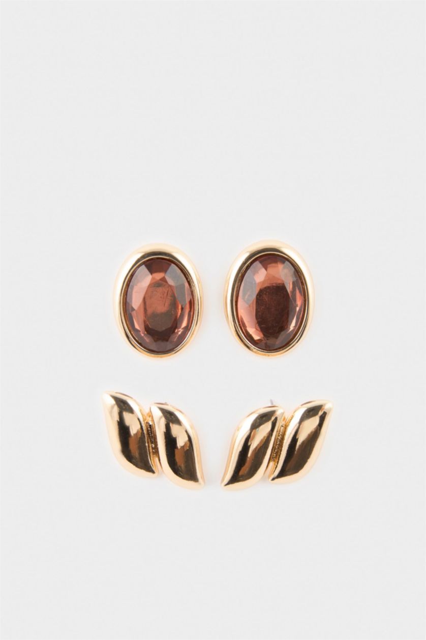 Kadın Açık Kahve Kadın 2'li Küpe