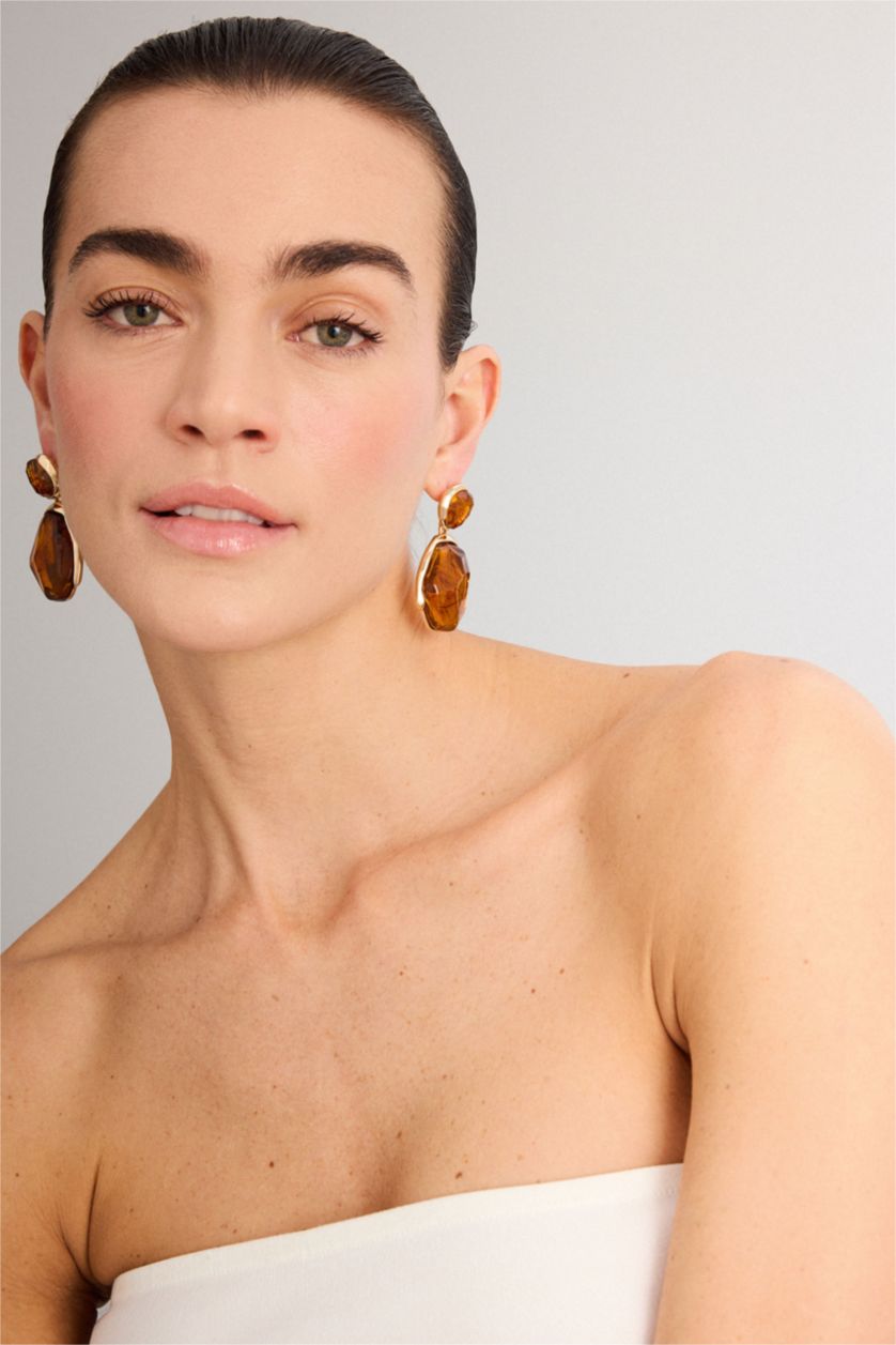 Women Light Brown Earring