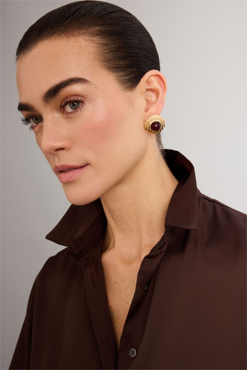 Kadın Bordo Kadın Küpe