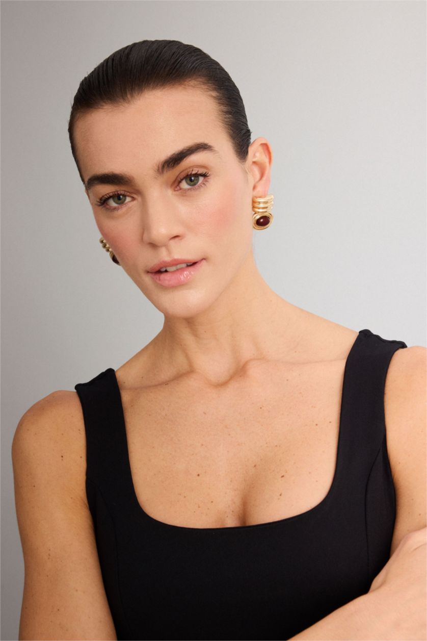 Kadın Açık Kahve Kadın Küpe